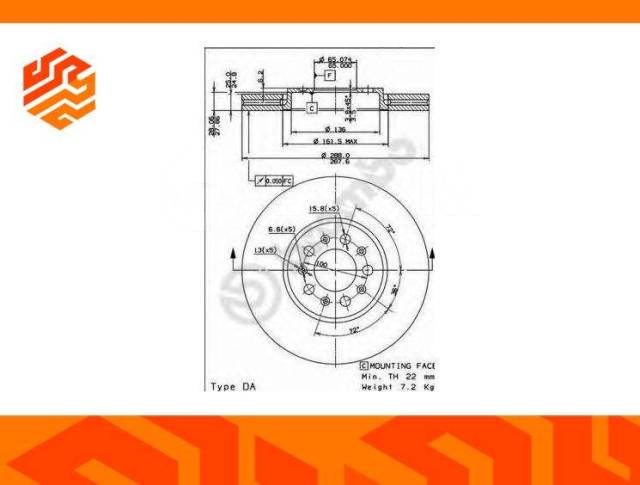 Купить Диск тормозной Brembo 09701021 передний в Иркутске по цене 6