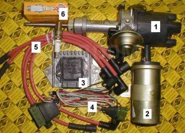 Бесконтактное зажигание ваз. Катушка зажигания ВАЗ 2105 бесконтактная. БСЗ ВАЗ 2105. Комплект электронного зажигания на ВАЗ 2107. Комплект электронной системы зажигания на ВАЗ 2107.