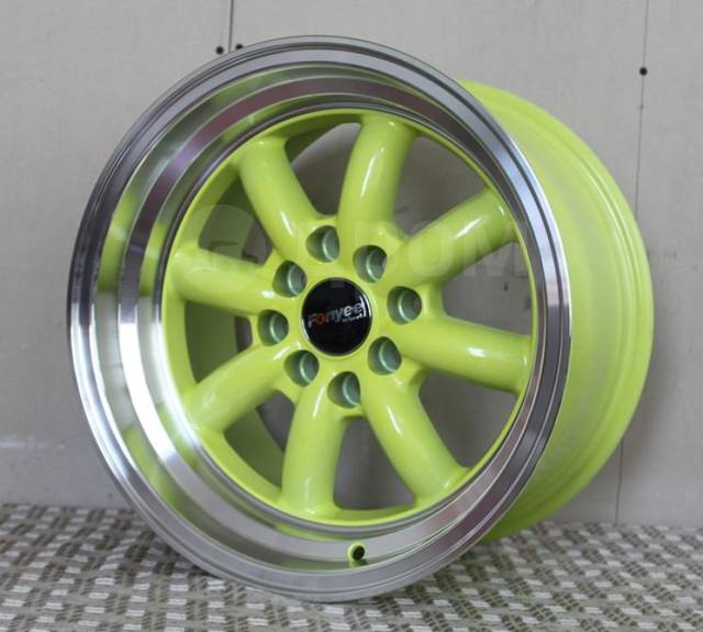 Новые диски Watanabe R15 4X100/114.3 ET15 J8,5 салатовые, 15", 1 шт ...