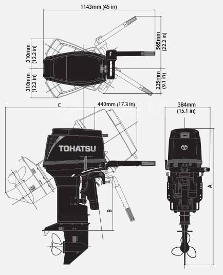 Лодочный мотор tohatsu m50d2s