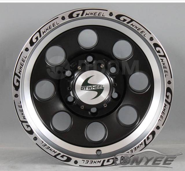 Новые диски GT Wheel R15 6X139,7 ET0 J8 черный мат + серебро, Off-Road ...