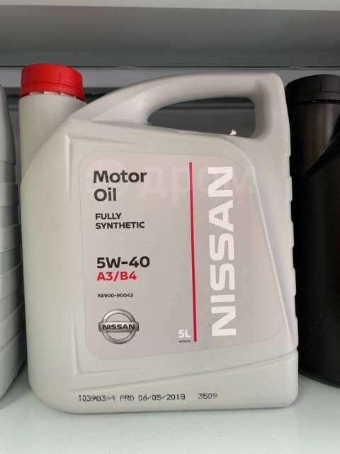 Масло Nissan 5W40 5L синтетика, синтетическое, 5,00 л. для легковых ...