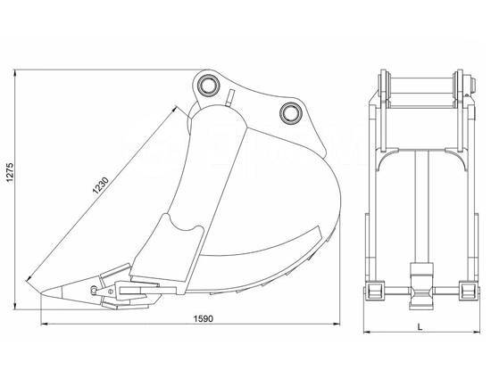 Чертеж планировочного ковша для мини экскаватора