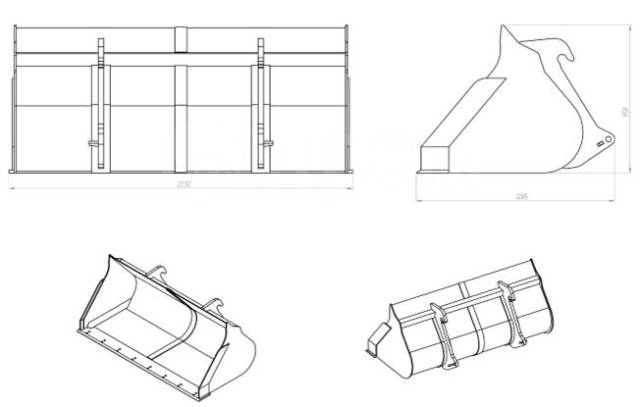 Ковш фронтального погрузчика чертеж