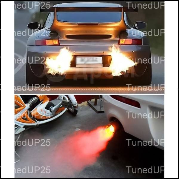 Как получить пламя из выхлопной трубы автомобиля