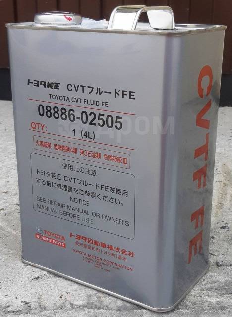Cvt fe. Toyota трансмиссионное масло "CVT Fe" 4л. 08886-02505 Toyota CVT Fluid Fe. 08886-02505 Жидкость для вариатора Toyota CVT Fluid Fe 4 л. Toyota 08886-02505.