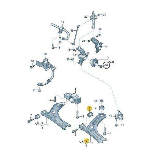 Схема передней подвески шкода суперб 3