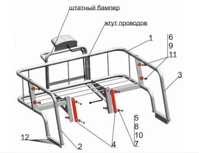 Чертеж размеры багажника на длинный буран
