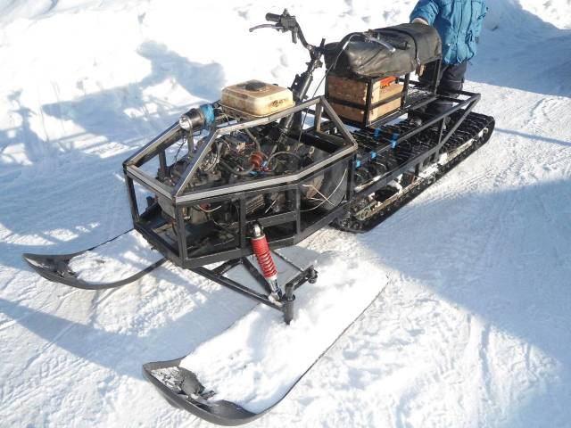 Снегокат с мотором от триммера