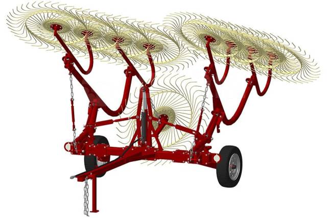Купить грабли ворошилки ГВК-3,5М 5 колес захват 3,5 м, 6 мм в Новосибирске