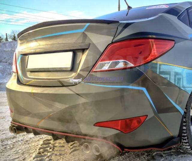 Двойной выхлоп Hyundai Solaris седан