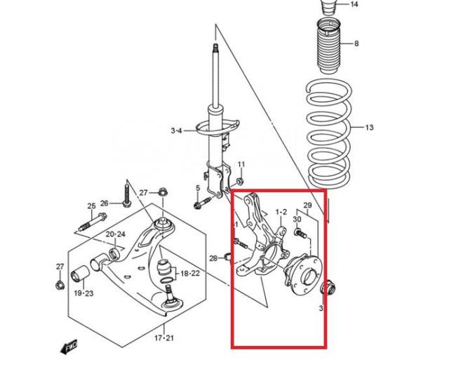 Схема передней ступицы сузуки эскудо