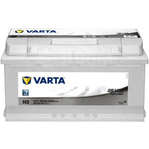 Аккумулятор Varta Silver Dynamic 100Ah (H3) 600 402 083, сурьмянистый,  малосурьмянистый, обратная (левое). Цена: 16 600₽ в Новосибирске