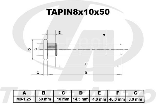 Купить Шпилька опоры амортизатора (TA)/ Tapin8x10x50 Tapin8x10x50 во ...