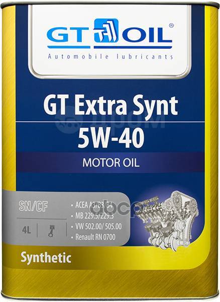  Моторное 5w40 Gt Oil 4л Синтетика Gt Extra Synt GT OIL