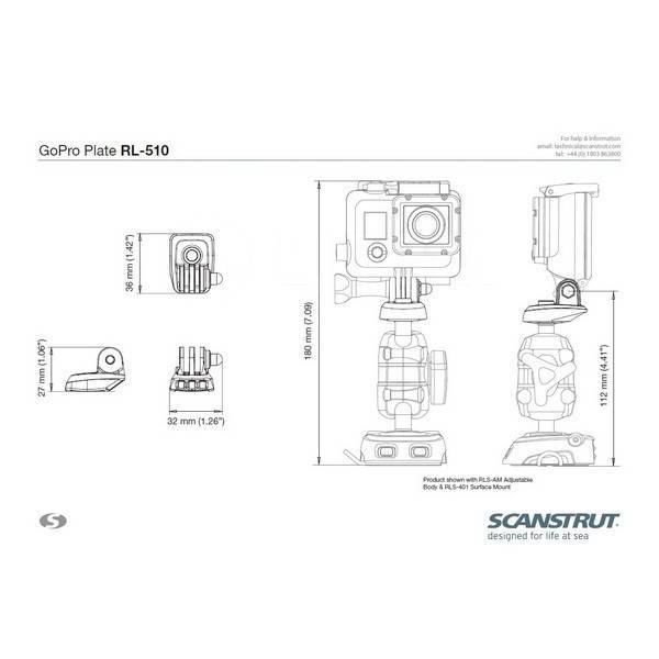  Scanstrut Rokk Mini RL-510 36 x 32 x 27   GoPro/Garmin Virb V/XE 