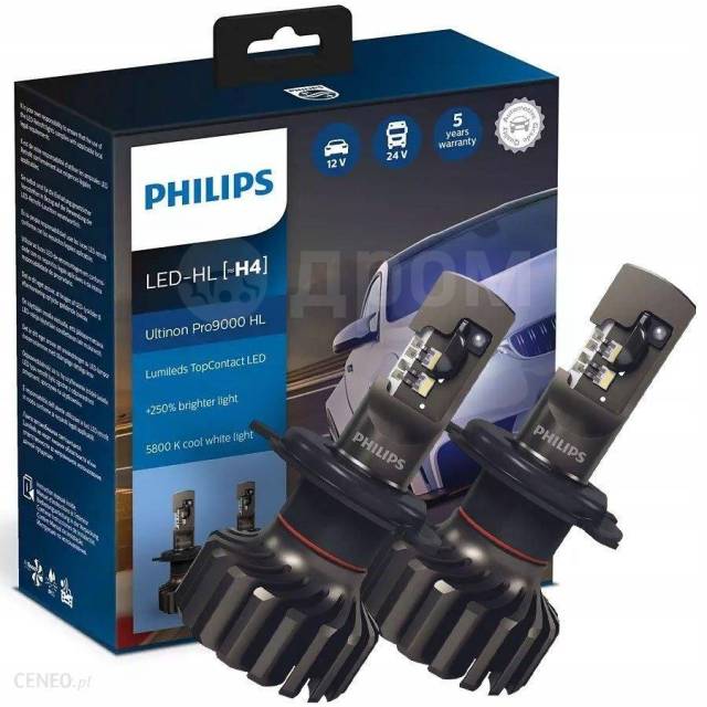LED Headlights Bulb kit - H8 - PHILIPS Ultinon Pro9000 5800K +250%