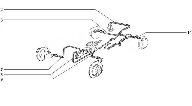 Схема тормозных трубок ваз 2107