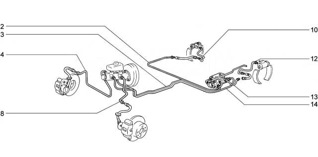 Схема тормозных трубок на ваз 2114