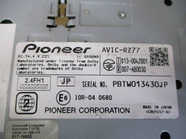 新登場 Pioneer carrozzeria AVIC-RZ77 ienomat.com.br