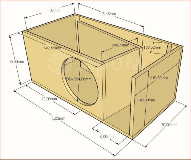 Чертеж короба под 12 саб