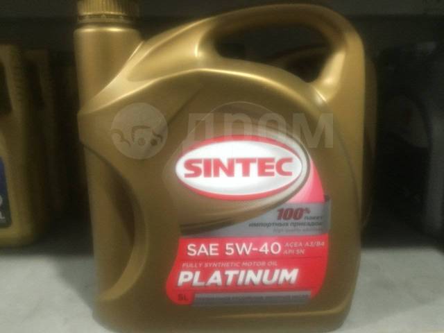Синтетическое моторное масло Sintec Platinum 5W40 4+1л, 5,00 л. CF, SN .