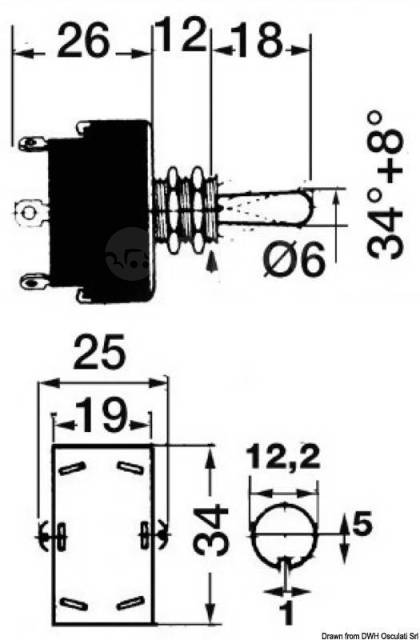   Carling Technologies F-Series (ON)-OFF-(ON) 15, Osculati 14.938.05 