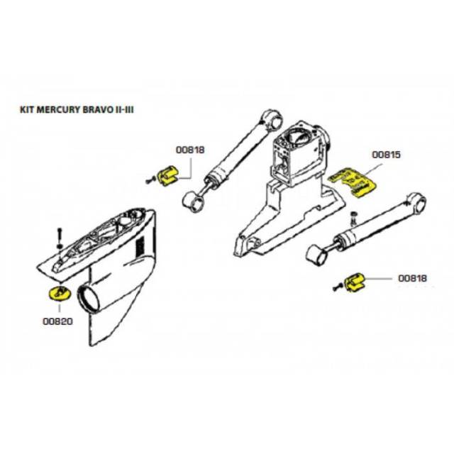    Tecnoseal KITBRAVOII-IIIAL 4    Mercury/Mercruiser Bravo II  III 