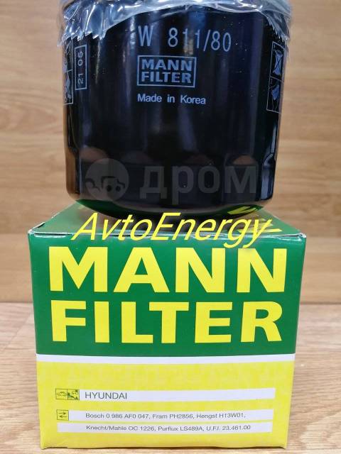 Купить Фильтр масляный MANN W811/80 В наличии! ул Хабаровская 15В в ...