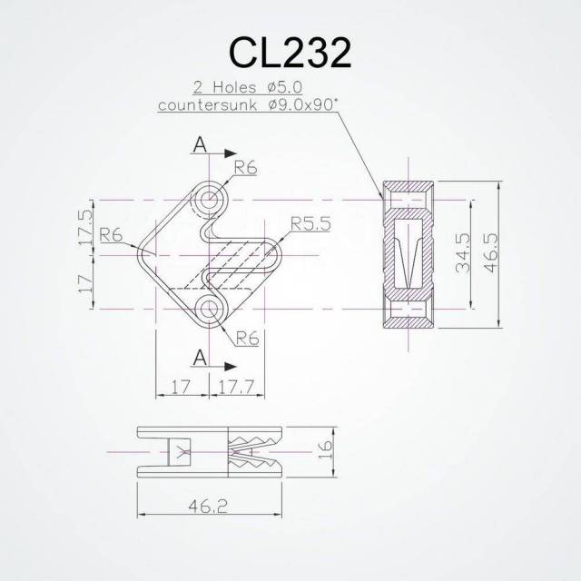   Clamcleat CL232 46x46x16     3-6  