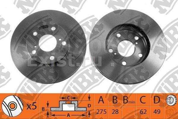 Купить Тормозной диск передний Toyota Camry 5, XV20 MCV20 Тойота Камри ...