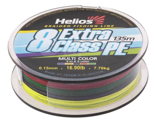   0,15mm/135 EXTRA CLASS 8 PE BRAID Multicolor (HS-8PEM-15/135 M) Helios 