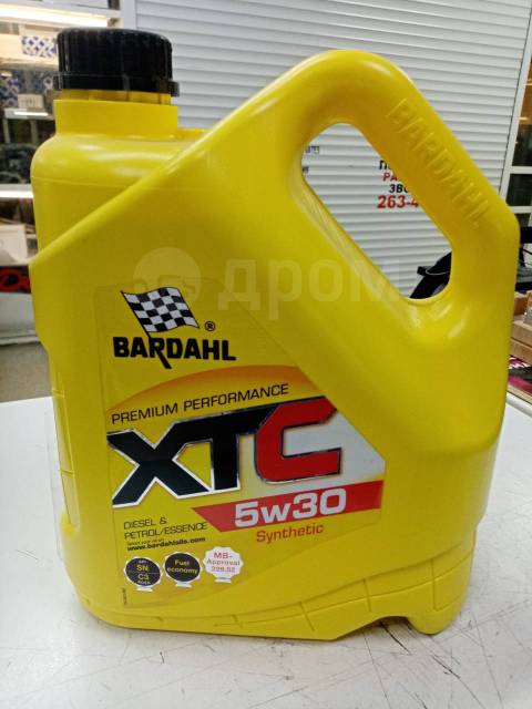 Bardahl XTC SN 5w30, синтетическое, 4,00 л. SN, C3, бензин, дизель, для  легковых авто, 4-тактный, в наличии. Цена: 4 550₽ в Новосибирске