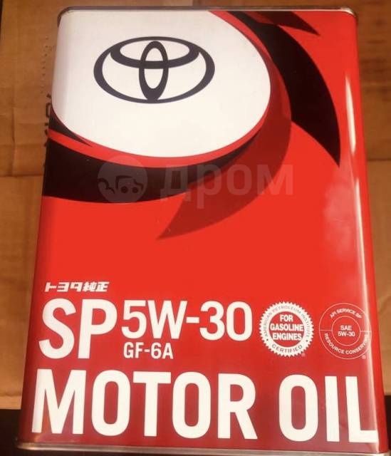 Моторное масло Toyota 5W-30 SP GF-6A (08880-13705), 4л, синтетическое ...