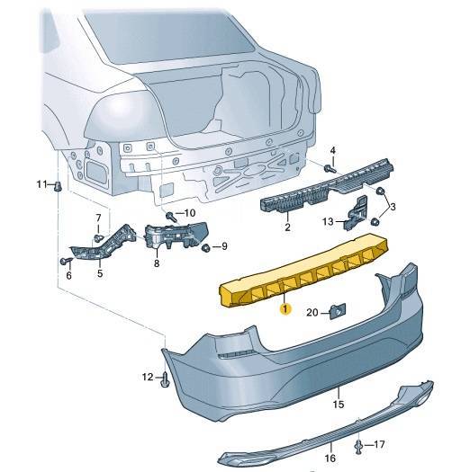 Как снять бампер поло 2021 Купить Абсорбер бампера Volkswagen Polo 2021 6N5807251A CWVA, задний в Уфе по це