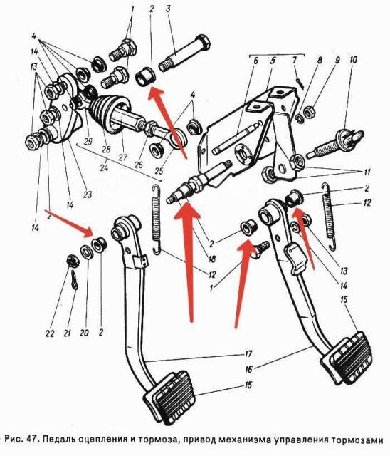 Шарнир педали сцепления газель