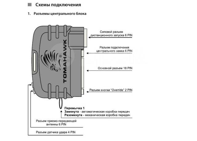 Схема подключения tomahawk 9020