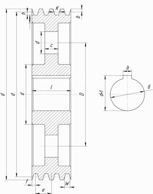 Шкив ременной передачи чертеж