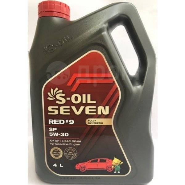 S-OIL 7 RED #9 SP 5W30, синтетическое, 4,00 л. SP, бензин, 4-тактный, в .
