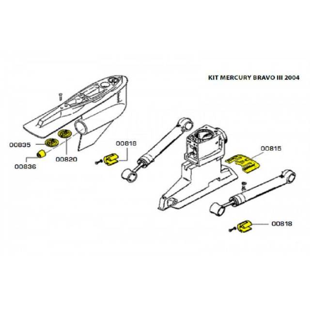    Tecnoseal KITBRAVOIII-04MG 6    Mercury/Mercruiser Bravo III 