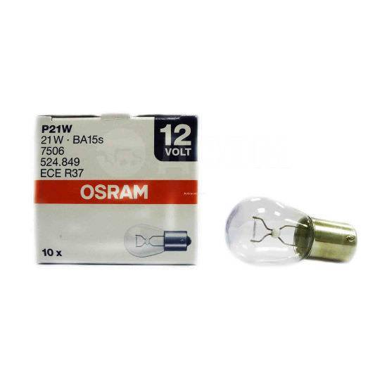 C 21 w. Автолампа 12v 21w p21w Osram 7506. 7506 12/21 Ba15s лампа. Osram p21w лампа накаливания. Лампа 12v p21/4w "Osram" (2-х нитьевая) 7225.