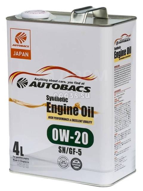 Моторное масло Autobacs Synthetic Engine Oil 0W-20 SN/GF-5 4л Autobacs ...