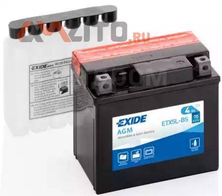   12V 4Ah 70A 113x70x105 EXIDE ETX5LBS 