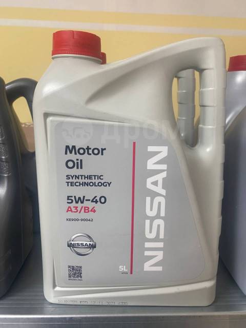 Масло моторное Nissan 5w-40 5л, синтетическое, 5,00 л. бензин, дизель ...