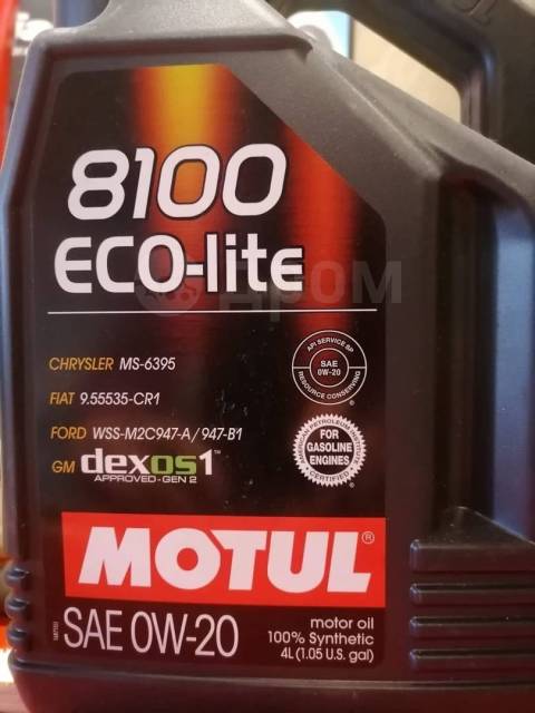 Синтетическое моторное масло Motul 8100 Eco-Lite 0W20 4л Арт.108535, 4 ...