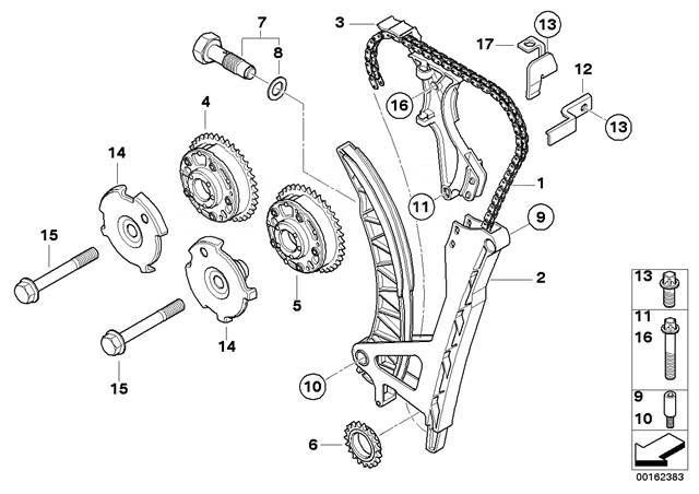 Где находится цепь в двигателе Купить Комплект цепи ГРМ BMW N54 MasterKit 77B0144FK в Хабаровске по цене: 13 89