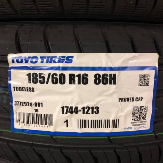 Toyo Proxes CF2, 185/60 R16, 16", 1 шт, в наличии, 185 мм, 60 % ...