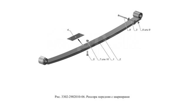 Как снять заднюю рессору газель Купить Рессора на Газель, Газель Бизнес, передняя 2-листовая с сайлентблоками (О