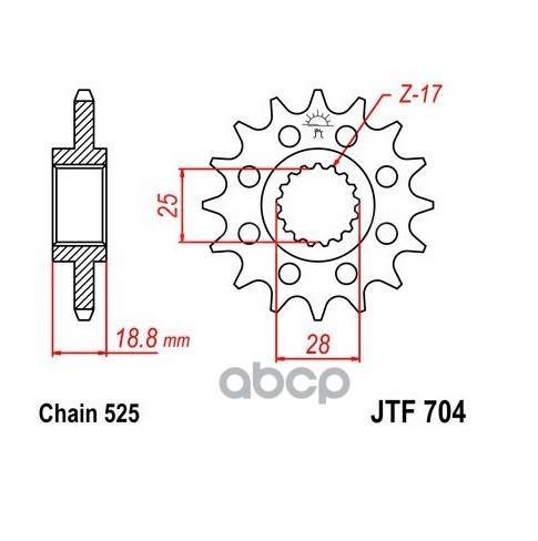   704.17   JT Sprockets . JTF70417RB 