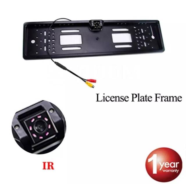 Рамка номера с Инфракрасной камерой заднего вида. Черный и Белый цвет ...